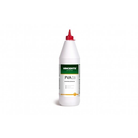 Klijai Vincents Polyline PVA D3 atsparūs drėgmei 0,5 kg Klijai Vincents Polyline PVA D3 atsparūs drėgmei 0,5 kg