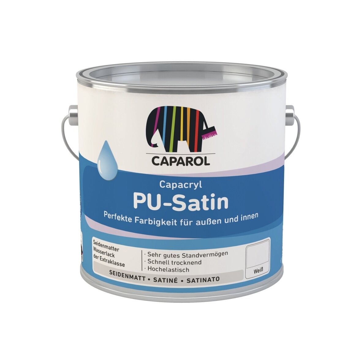 Akriliniai emaliniai dažai CAPAROL PU-Satin, 0,7l balta sp. Akriliniai emaliniai dažai CAPAROL PU-Satin, 0,7l balta sp.