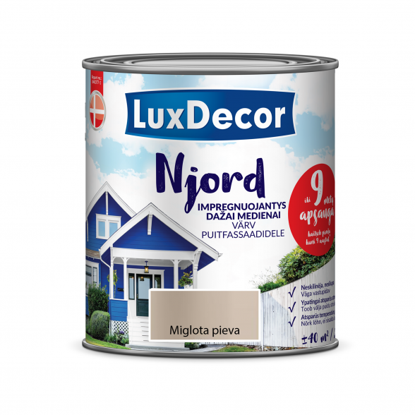 Medienos dažai LUXDECOR Njord, 0,75l miglota pieva Medienos dažai LUXDECOR Njord, 0,75l miglota pieva