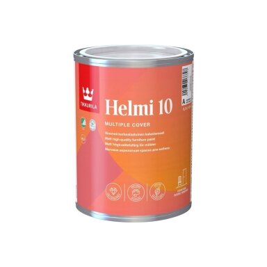 Baldų dažai TIKKURILA Helmi 10 A bazė, 0,9l balta sp. Baldų dažai TIKKURILA Helmi 10 A bazė, 0,9l balta sp.