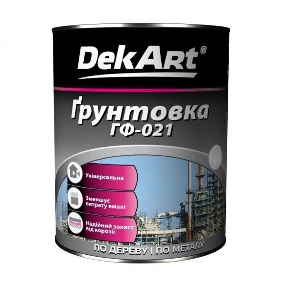 Metalo gruntas DEKART GF 021 1x6, 0,9kg raudonai rudas Metalo gruntas DEKART GF 021 1x6, 0,9kg raudonai rudas