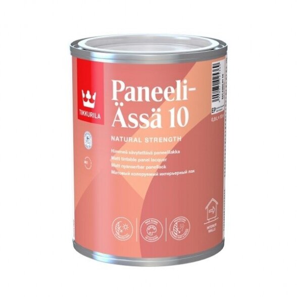 Akrilinis lakas TIKKURILA Paneeli Assa 10, 0,9l matinis Akrilinis lakas TIKKURILA Paneeli Assa 10, 0,9l matinis