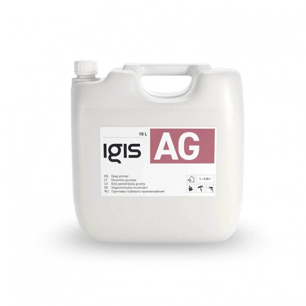 Giluminis gruntas IGIS AG, 10l balta sp. Giluminis gruntas IGIS AG, 10l balta sp.