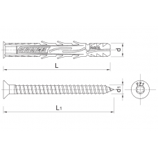 10x160mm UNIVERSALUS FASADINIS KAIŠTIS TORX R-P3-FF1-N-10L160 (1vnt)