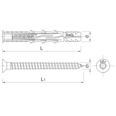 Kaištis RAWLPLUG R-S10-FF1N10L100, 10x100mm Kaištis RAWLPLUG R-S10-FF1N10L100, 10x100mm
