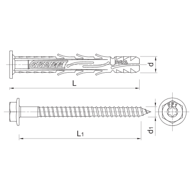 Universalus fasadinis kaištis su šešiakampe galva RAWLPLUG R-S10-FF1N10K120/4, 10x120mm Universalus fasadinis kaištis su šešiakampe galva RAWLPLUG R-S10-FF1N10K120/4, 10x120mm