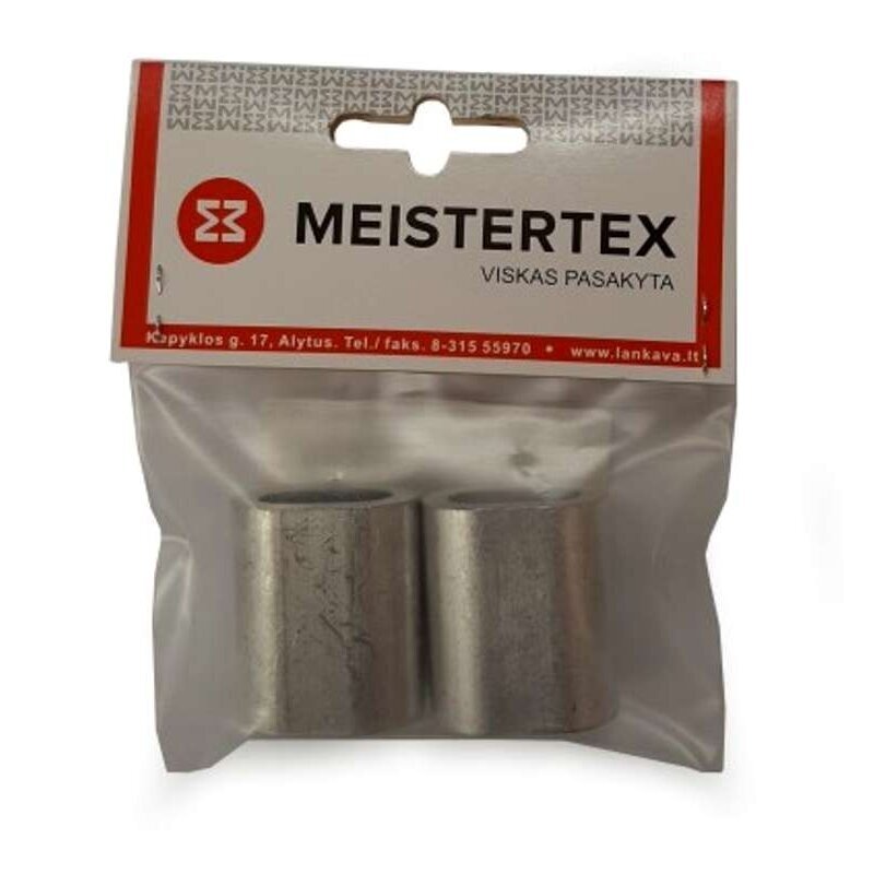 Plokščias aliuminis suspaudėjas 10mm MEISTERTEX (2vnt) Plokščias aliuminis suspaudėjas 10mm MEISTERTEX (2vnt)
