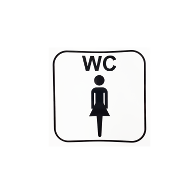 Lipdukas „WC moteris“, 130x130mm Lipdukas „WC moteris“, 130x130mm