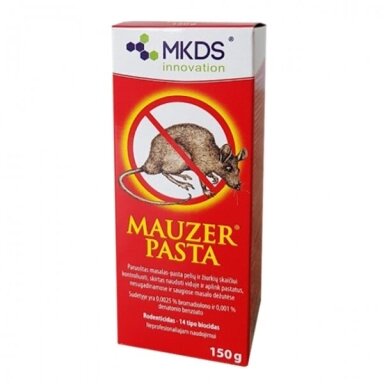 Graužikų nuodai MAUZER pasta, 150g Graužikų nuodai MAUZER pasta, 150g