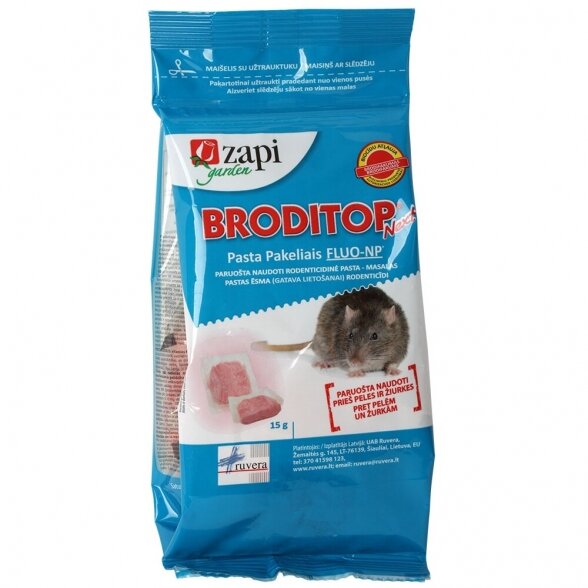 Nuodai graužikams pastilės BRODITOP, 150g Nuodai graužikams pastilės BRODITOP, 150g