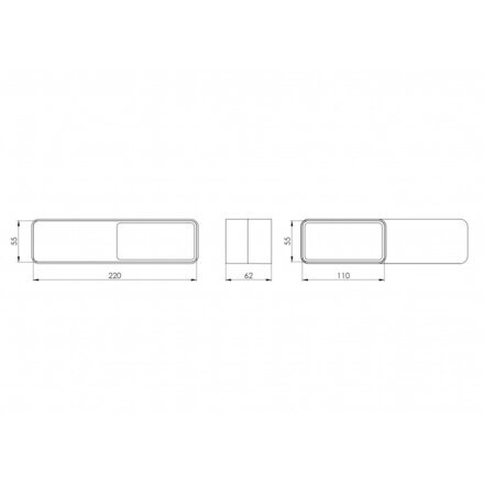 220x55mm-110x55mm, PLOKŠČIŲ KANALŲ SUJUNGIMAS PLASTIKINĖ 1 220x55mm-110x55mm, PLOKŠČIŲ KANALŲ SUJUNGIMAS PLASTIKINĖ 1