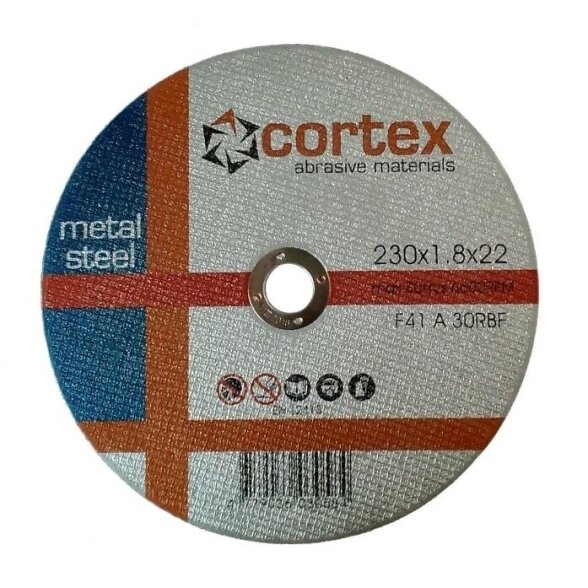 Metalo pjovimo diskas CORTEX, 230x1,8x22 mm Metalo pjovimo diskas CORTEX, 230x1,8x22 mm