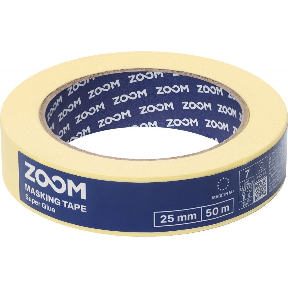Dažymo juosta ZOOM Super Glue, 25 mm 50m geltona sp. Dažymo juosta ZOOM Super Glue, 25 mm 50m geltona sp.