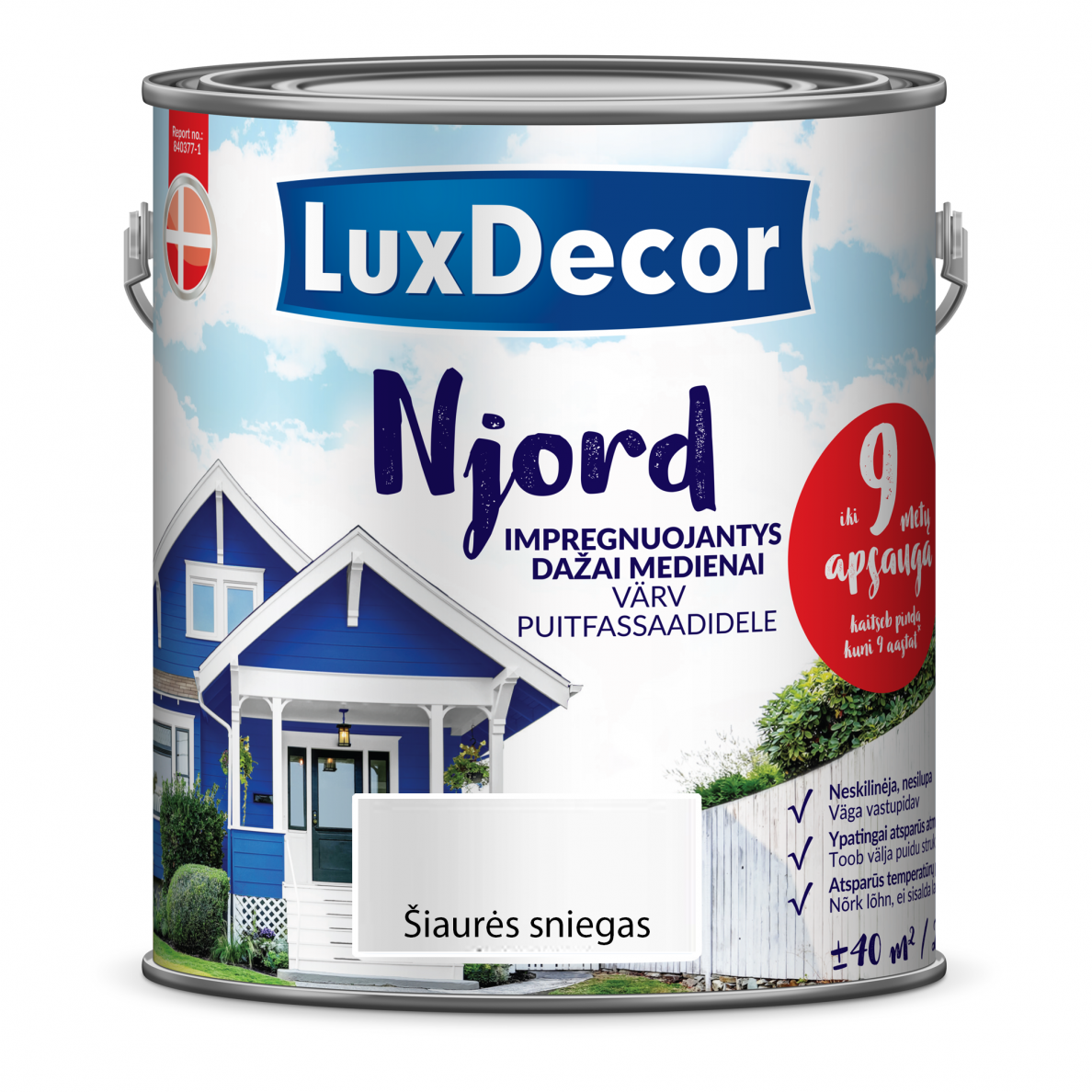 Medienos dažai LUXDECOR Njord, 2,5l šiaurės sniegas Medienos dažai LUXDECOR Njord, 2,5l šiaurės sniegas