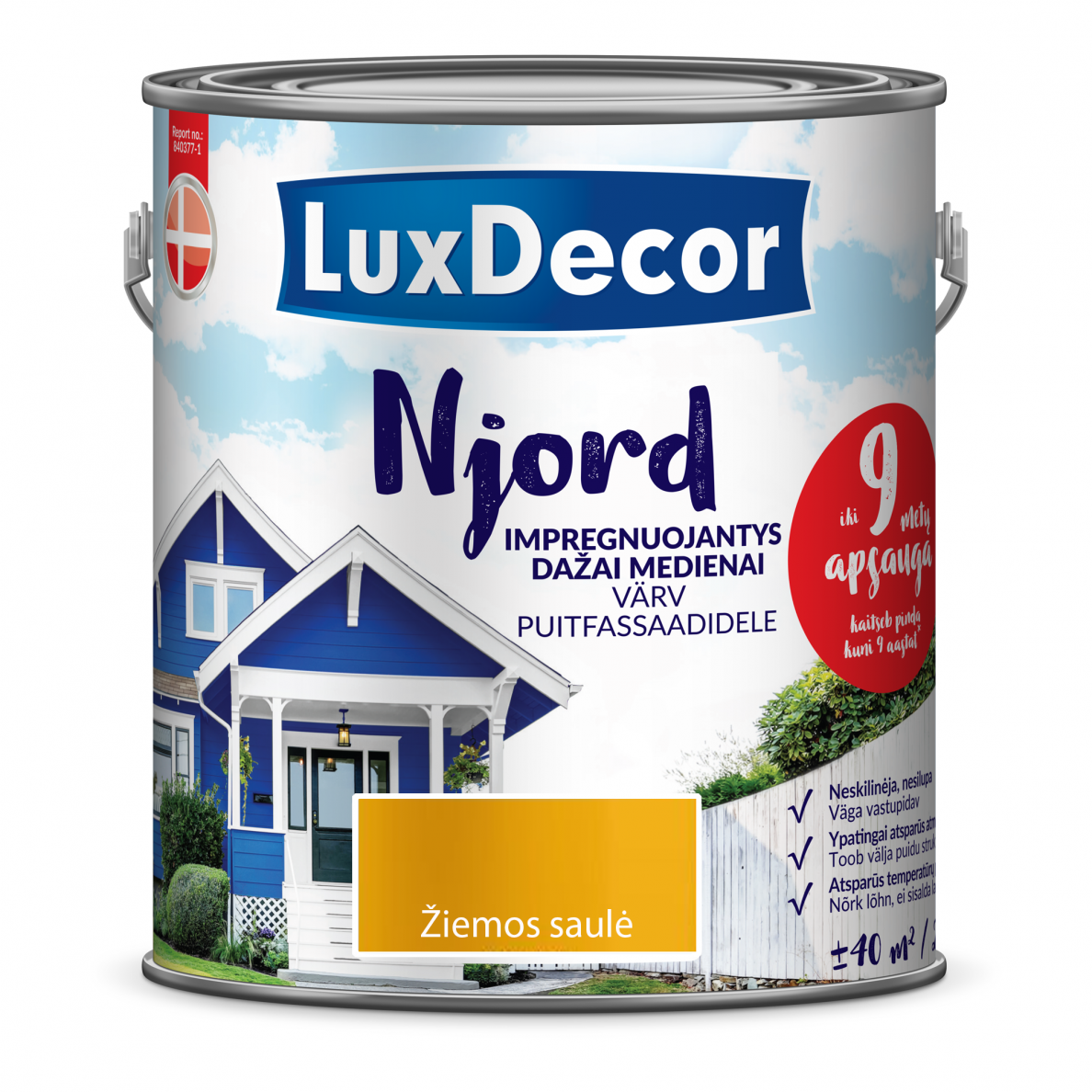 Medienos dažai LUXDECOR Njord, 2,5l žiemos saulė Medienos dažai LUXDECOR Njord, 2,5l žiemos saulė
