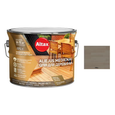 Aliejus medienai ALTAX Altaxin, 2,5l pilka sp. Aliejus medienai ALTAX Altaxin, 2,5l pilka sp.