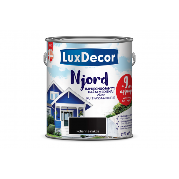 Medienos dažai LUXDECOR Njord, 2,5l poliarinė naktis Medienos dažai LUXDECOR Njord, 2,5l poliarinė naktis