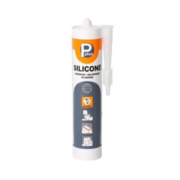 Sanitarinis silikonas PPLUS, 280ml balta sp. Sanitarinis silikonas PPLUS, 280ml balta sp.