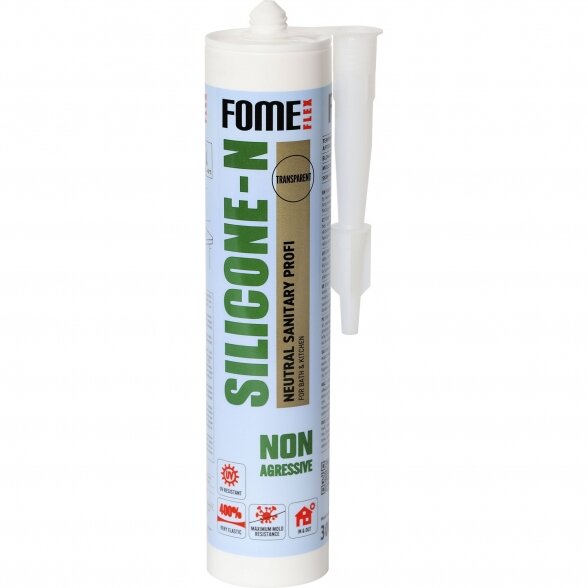 Neutralus silikonas FOME FLEX Silicone-N, 300ml skaidri sp. Neutralus silikonas FOME FLEX Silicone-N, 300ml skaidri sp.