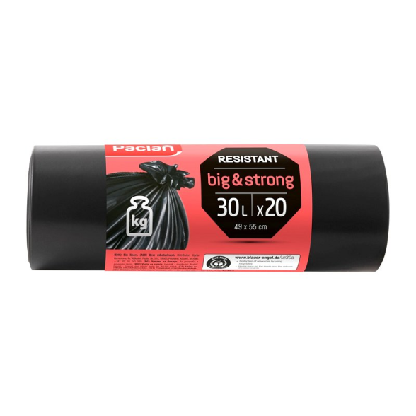Šiukšlių maišai PACLAN, 30l 20vnt juoda sp Šiukšlių maišai PACLAN, 30l 20vnt juoda sp