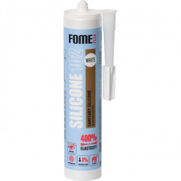 Silikoninis hermetikas FOME FLEX 102, 310ml balta sp. Silikoninis hermetikas FOME FLEX 102, 310ml balta sp.