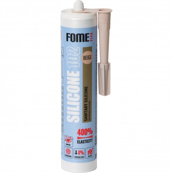 Silikoninis hermetikas FOME FLEX 102, 310ml smėlinė sp. Silikoninis hermetikas FOME FLEX 102, 310ml smėlinė sp.