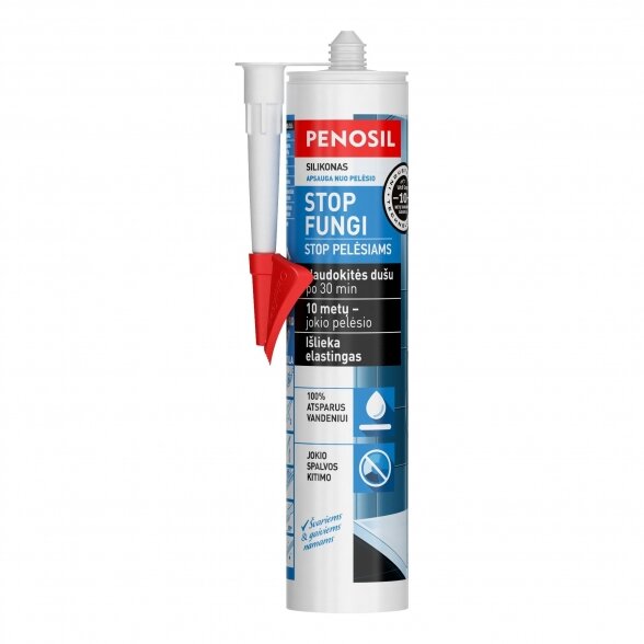 Priešpelėsinis silikonas voniai PENOSIL Stop Fungi, 310ml bespalvis Priešpelėsinis silikonas voniai PENOSIL Stop Fungi, 310ml bespalvis
