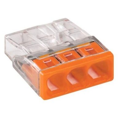 Jungtis WAGO, 3x0,5-2,5mm oranžinė sp. Jungtis WAGO, 3x0,5-2,5mm oranžinė sp.