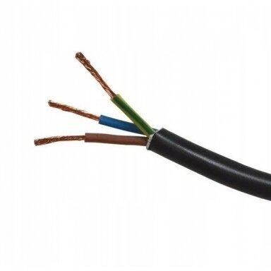 Kabelis OMY H03VV-F, 3x1,5mm juoda sp. Kabelis OMY H03VV-F, 3x1,5mm juoda sp.