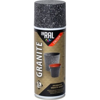 Aerozoliniai dažai INRAL Decor Granite, 400ml obsidiano sp. Aerozoliniai dažai INRAL Decor Granite, 400ml obsidiano sp.
