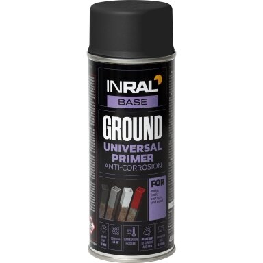 Aerozolinis gruntas INRAL Ground, 400ml juoda sp. RAL9011 Aerozolinis gruntas INRAL Ground, 400ml juoda sp. RAL9011