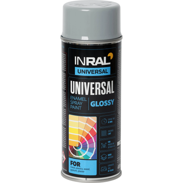 Aerozoliniai dažai INRAL Universal, 400ml pilka sp. Aerozoliniai dažai INRAL Universal, 400ml pilka sp.