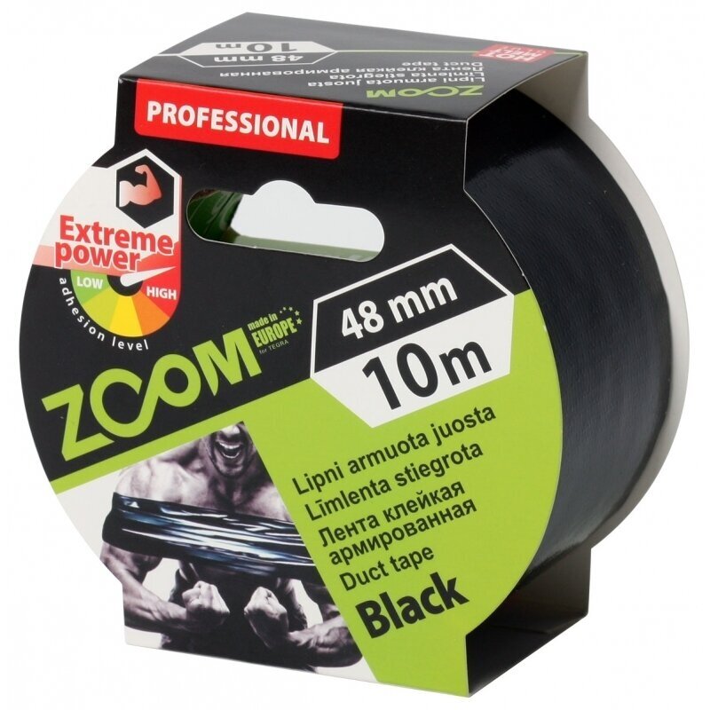 Armuota juosta ZOOM, 48mm 10m juoda sp. Armuota juosta ZOOM, 48mm 10m juoda sp.