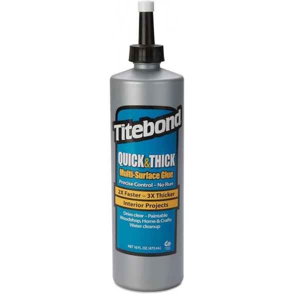 Universalūs PVA klijai TITEBOND Quick & Thick, 474ml Universalūs PVA klijai TITEBOND Quick & Thick, 474ml