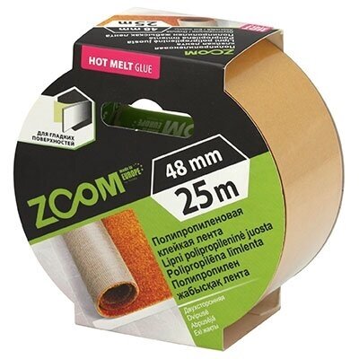 Dvipusė polipropeleno juosta ZOOM, 48mm 25m Dvipusė polipropeleno juosta ZOOM, 48mm 25m