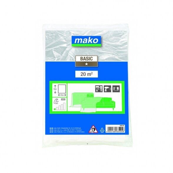 Polietileninė uždanga MAKO MDPE Standard 835005, 4x5mx0,007mm Polietileninė uždanga MAKO MDPE Standard 835005, 4x5mx0,007mm