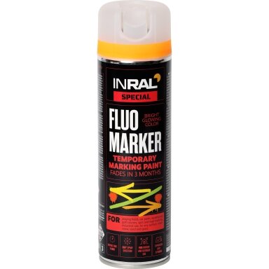 Aerozolinis fluorasencinis markeris INRAL Fuomarker, 500ml oranžinė sp. Aerozolinis fluorasencinis markeris INRAL Fuomarker, 500ml oranžinė sp.