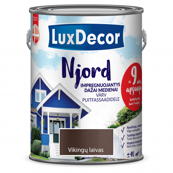 Medienos dažai LUXDECOR Njord, 5l vikingų laivas Medienos dažai LUXDECOR Njord, 5l vikingų laivas