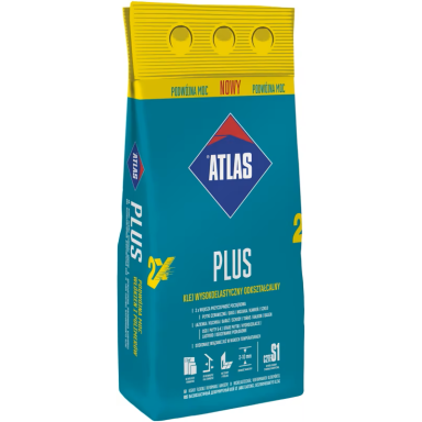 Elastingi plytelių klijai ATLAS Plus 2X, 5kg Elastingi plytelių klijai ATLAS Plus 2X, 5kg