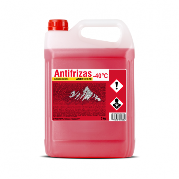 Antifrizas DANUSHIS CHEMICALS 40°C, 5kg raudona sp. Antifrizas DANUSHIS CHEMICALS 40°C, 5kg raudona sp.