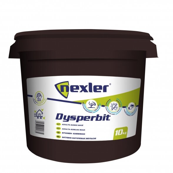 Bituminė-kaučiukinė dispersinė mastika NEXLER Dysperbit DN, 5kg Bituminė-kaučiukinė dispersinė mastika NEXLER Dysperbit DN, 5kg