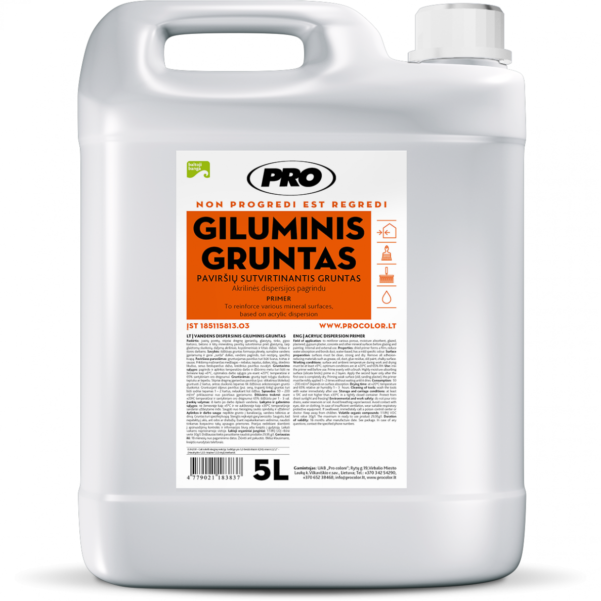 Giluminis gruntas PRO, 5l Giluminis gruntas PRO, 5l
