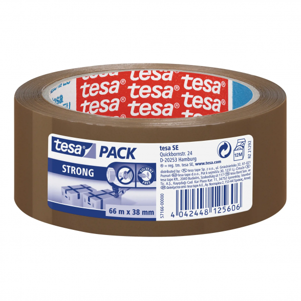 Lipni pakavimo juosta TESA Tesapack Strong, 38mm 66m ruda sp. Lipni pakavimo juosta TESA Tesapack Strong, 38mm 66m ruda sp.