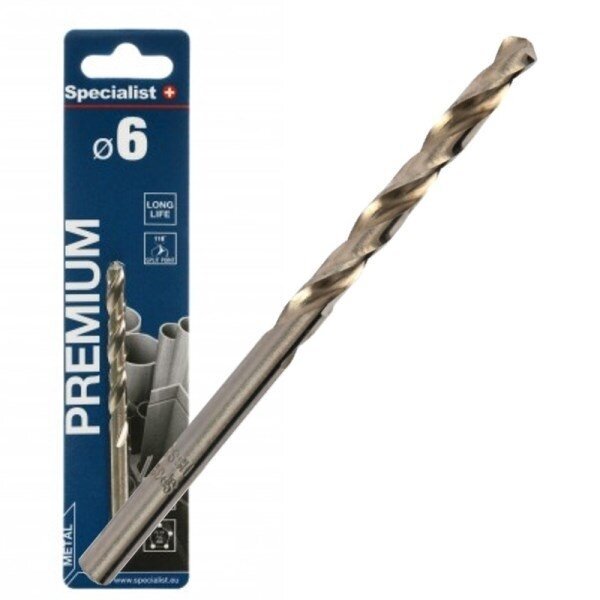 Metalo grąžtas SPECIALIST+ Premium, 6mm Metalo grąžtas SPECIALIST+ Premium, 6mm