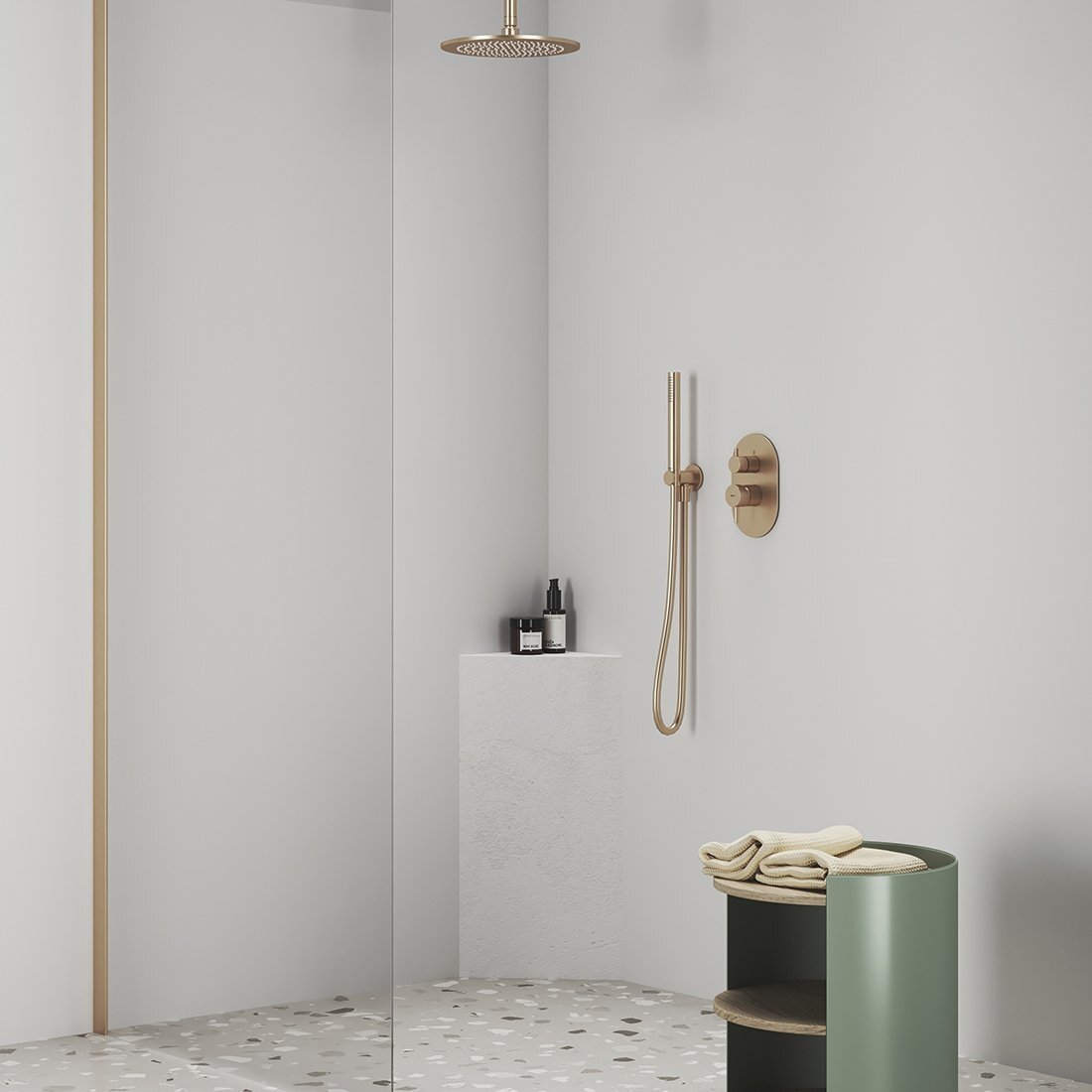 706.60RGB Potinkinis dušo išvadas su dušo laikikliu, Rose Gold Brushed 3