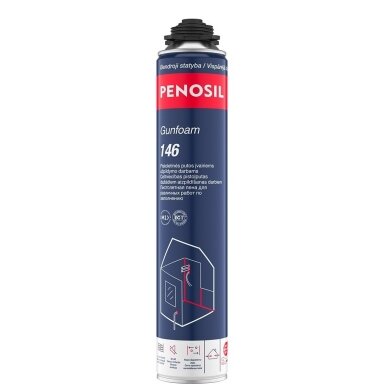 Montavimo putos PENOSIL Gunfoam 146, 750ml šviesiai geltona sp. Montavimo putos PENOSIL Gunfoam 146, 750ml šviesiai geltona sp.