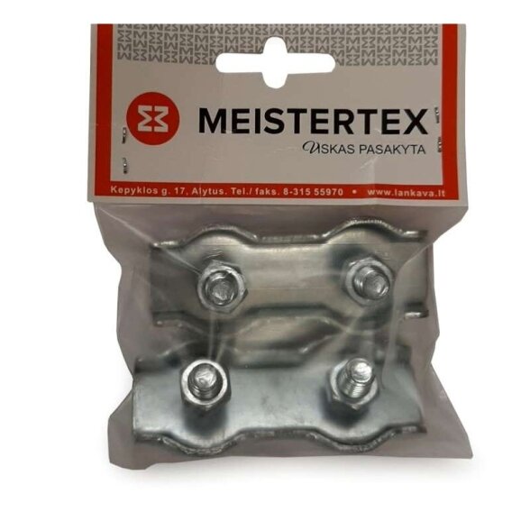 Plokščias dvigubas lyno suspaudėjas 8mm MEISTERTEX (2vnt) Plokščias dvigubas lyno suspaudėjas 8mm MEISTERTEX (2vnt)