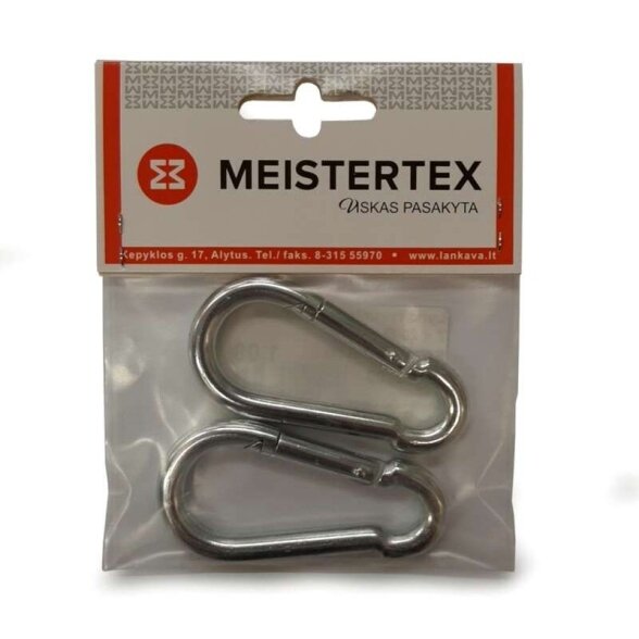 Lyno tvirtinimo karabinas 8x80mm MEISTERTEX (2vnt) Lyno tvirtinimo karabinas 8x80mm MEISTERTEX (2vnt)