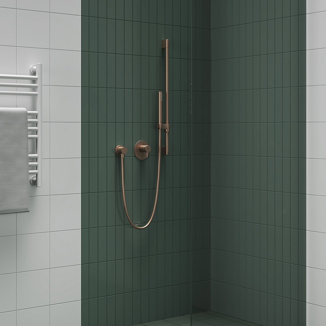 974.60RGB Dušo stovas Chrome su reguliuojamu laikikliu 70 cm, Rose Gold Brushed 2