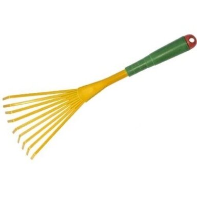 Grėbliukas - šluotelė su plastikinių kotu, 9 dantų 40cm